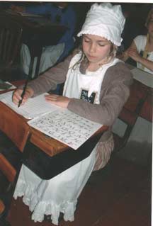 Girl dip pen writing